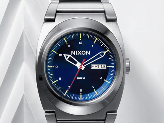 Silver and blue Nixon Don watch