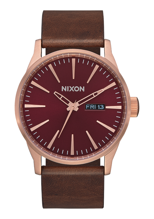 Sentry Leather - Rose Gold / Burgundy / Brown