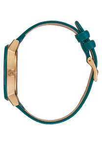 
Nixon Kensington Leather Watch - Analog - Gold / White / Teal - View 2