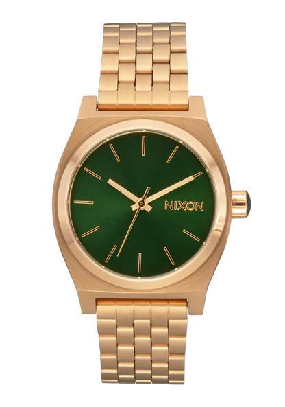 Medium Time Teller - Gold / Green Sunray View 1