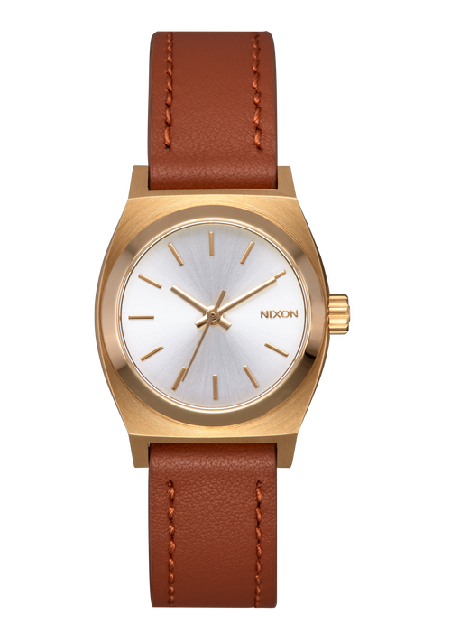 Small Time Teller Leather - Light Gold / White Sunray