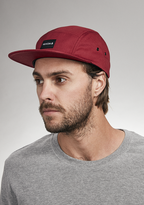 Mikey 5 Panel Hat - Burgundy