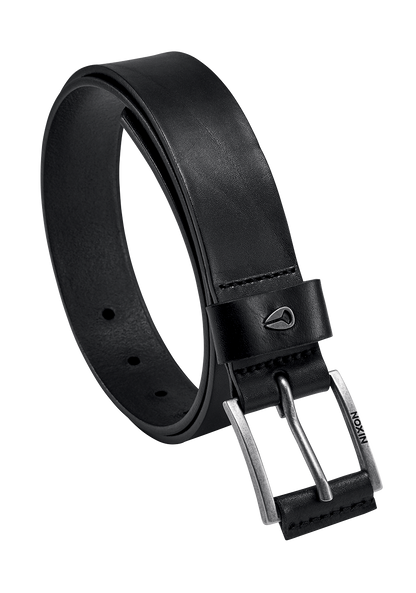 Americana Leather Belt - Black / Silver View 2