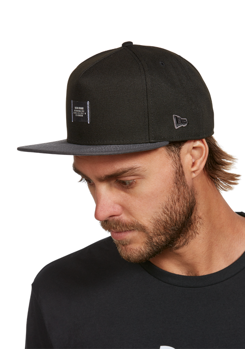 Society Snapback Hat - Black / Charcoal