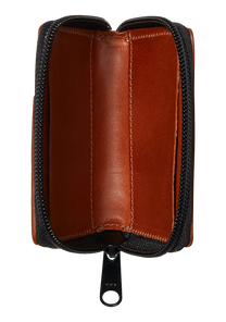 Orbit Zip Card Leather Wallet - Saddle View 2