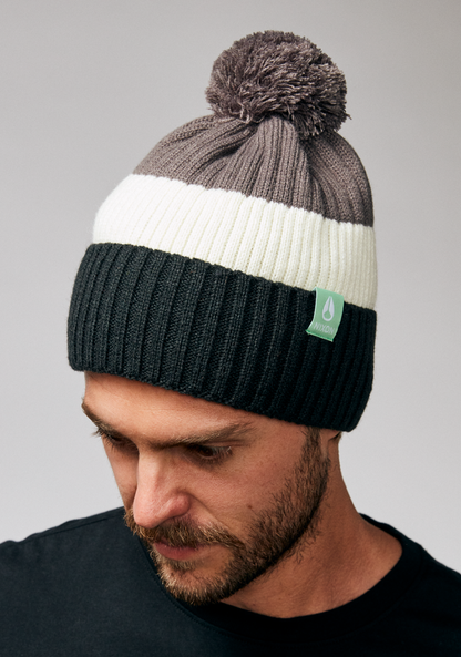 Schrader Pom Beanie - Gray / Black View 3