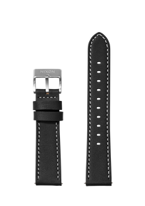 20mm Stitched Leather Band - Black View 1