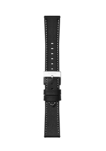 20mm Stitched Leather Band - Black View 2